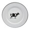 Country Farm Dinner Plate - 11" Farm Animal in Black on White Porcelain, Farmhouse Kitchen Dishes